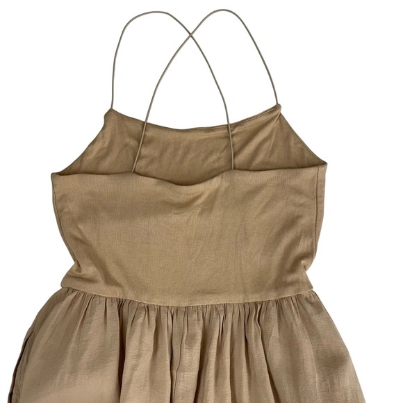 Commense Open Back Midi Tank Dress Apricot Beige - Picture 5 of 13